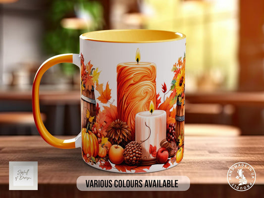 Fall Barrel Pumpkin Mug - Coloured 11oz, Bone China 10oz and 15oz and Latte 12oz options - Sipfull of Design