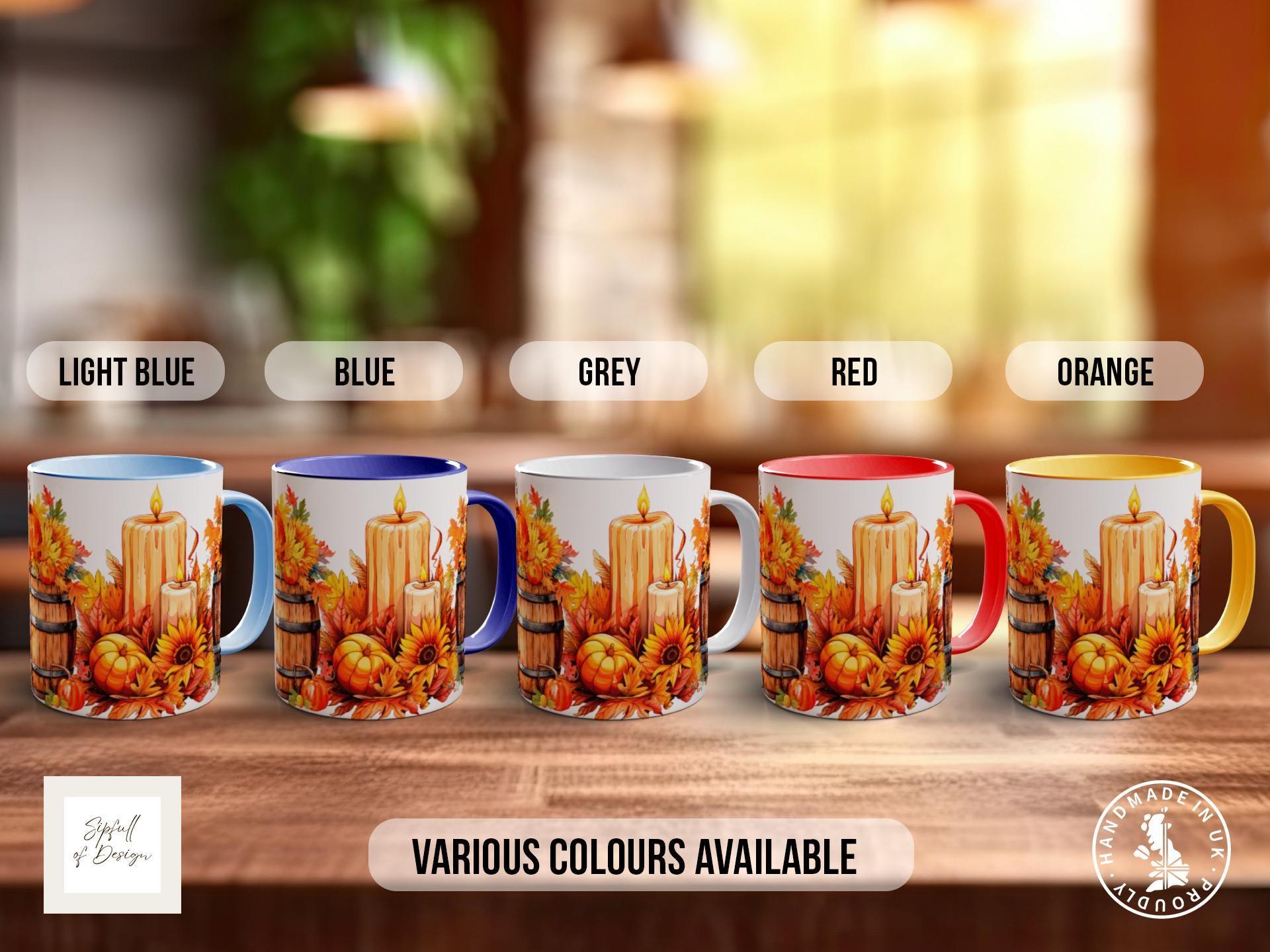 Fall Barrel Pumpkin Mug - Coloured 11oz, Bone China 10oz and 15oz and Latte 12oz options - Sipfull of Design