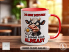 Do Not Disturb! I'm Disturbed Enough Already Cow Mug - Sarcastic Coloured Mug