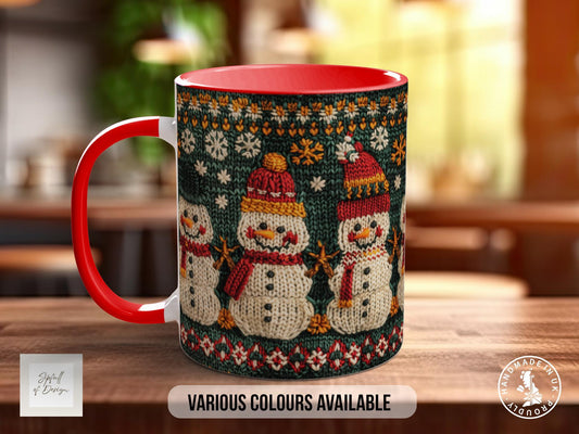 Christmas Knitted Snowman Mug - Sipfull of Design