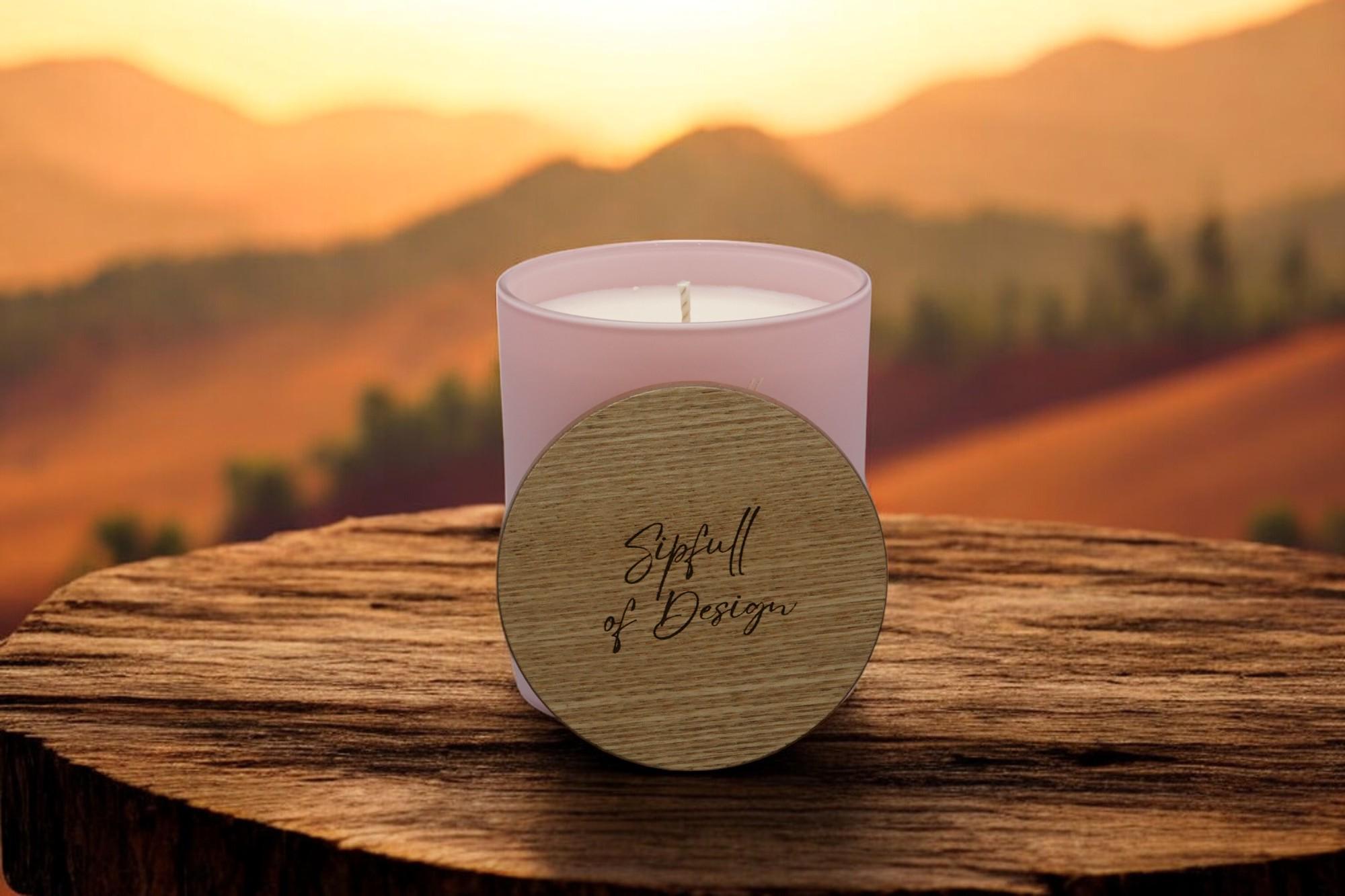 Desert Mirage Luxury Scented Natural Wax Personalised Candle - 40+ hours burn time - Sipfull of Design