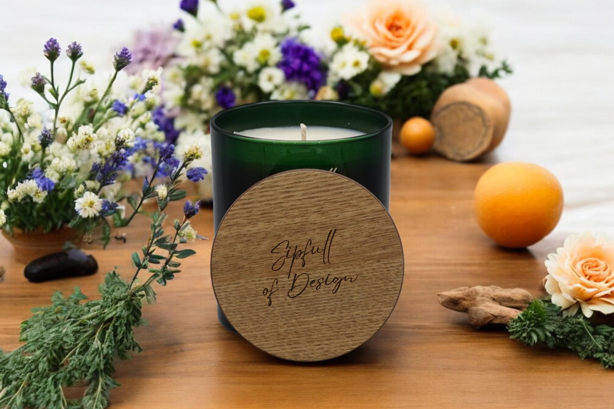 Mystic Bloom Luxury Scented Natural Wax Personalised Candle - 40+ hours burn time - Sipfull of Design