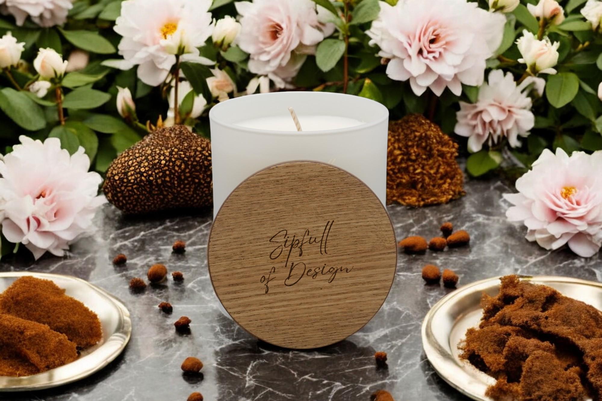 Velvet Spring Luxury Scented Natural Wax Personalised Candle - 40+ hours burn time - Sipfull of Design