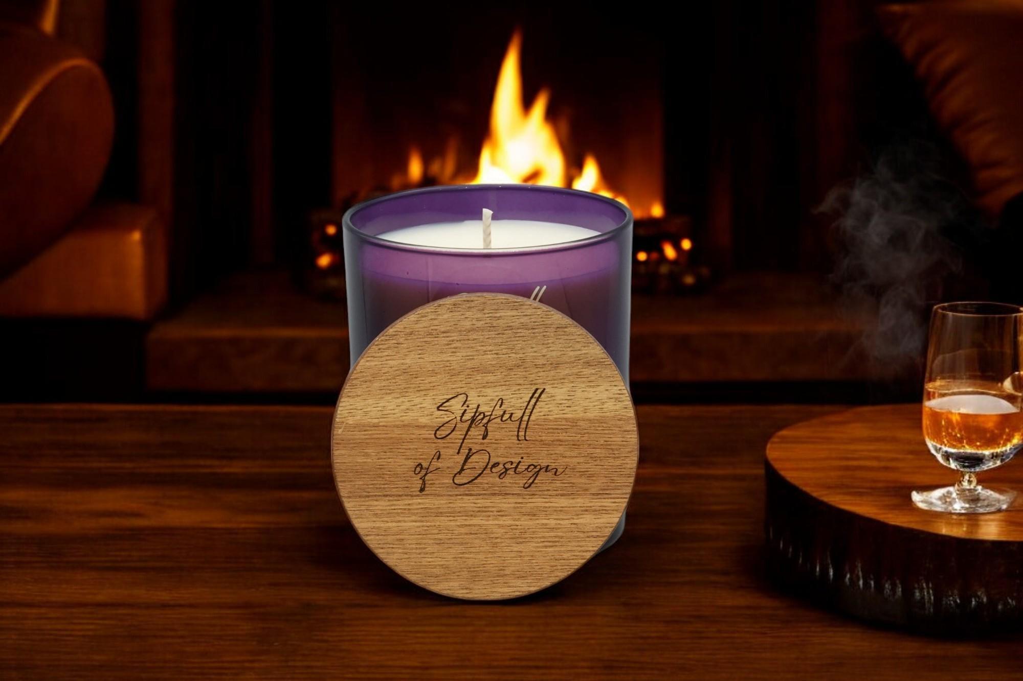 Velvet Smoke Luxury Scented Natural Wax Personalised Candle - 40+ hours burn time - Sipfull of Design
