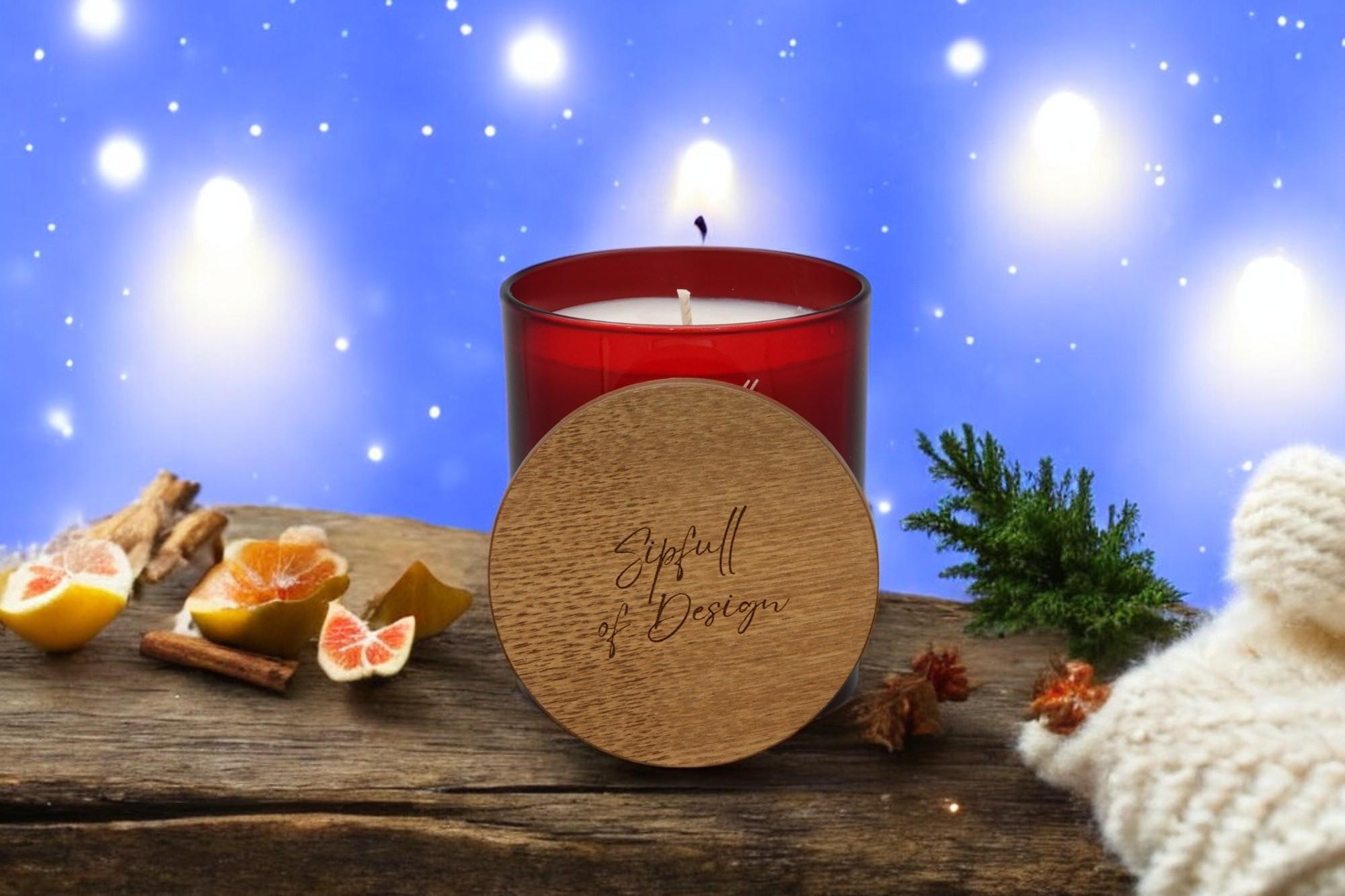 Winter's Eve Luxury Scented Natural Wax Personalised Candle - 40+ hours burn time - Sipfull of Design