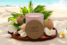 Tropical Serenity Luxury Scented Natural Wax Personalised Candle - 40+ hours burn time - Sipfull of Design