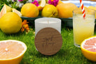Citrus Carnival Luxury Scented Natural Wax Personalised Candle - 40+ hours burn time - Sipfull of Design