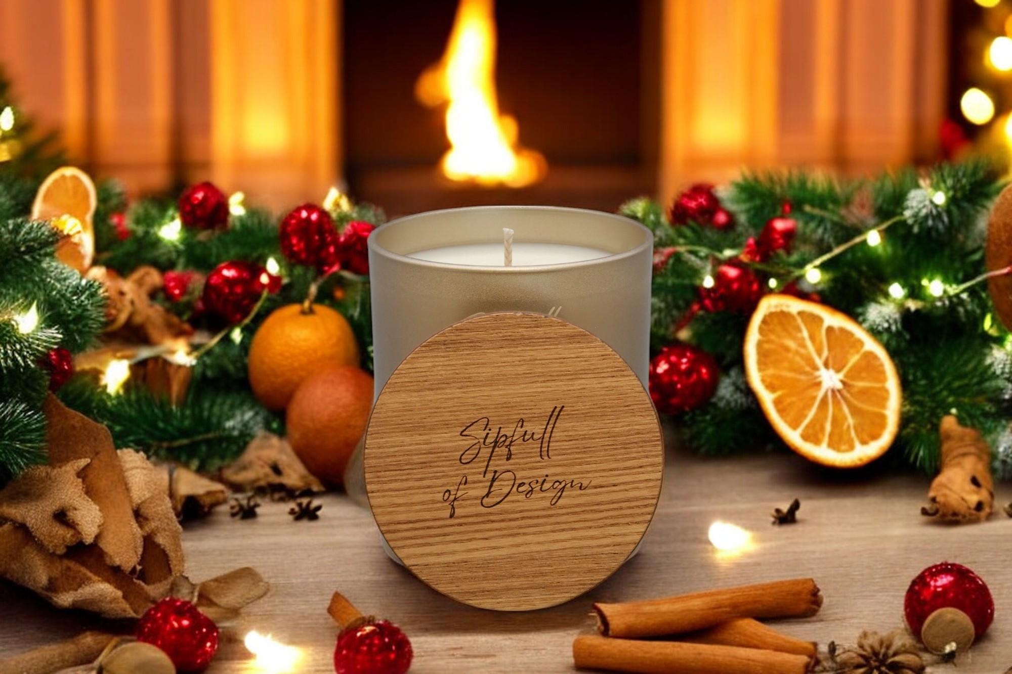 Orange and Spice Delight Luxury Scented Natural Wax Personalised Candle - 40+ hours burn time - Sipfull of Design