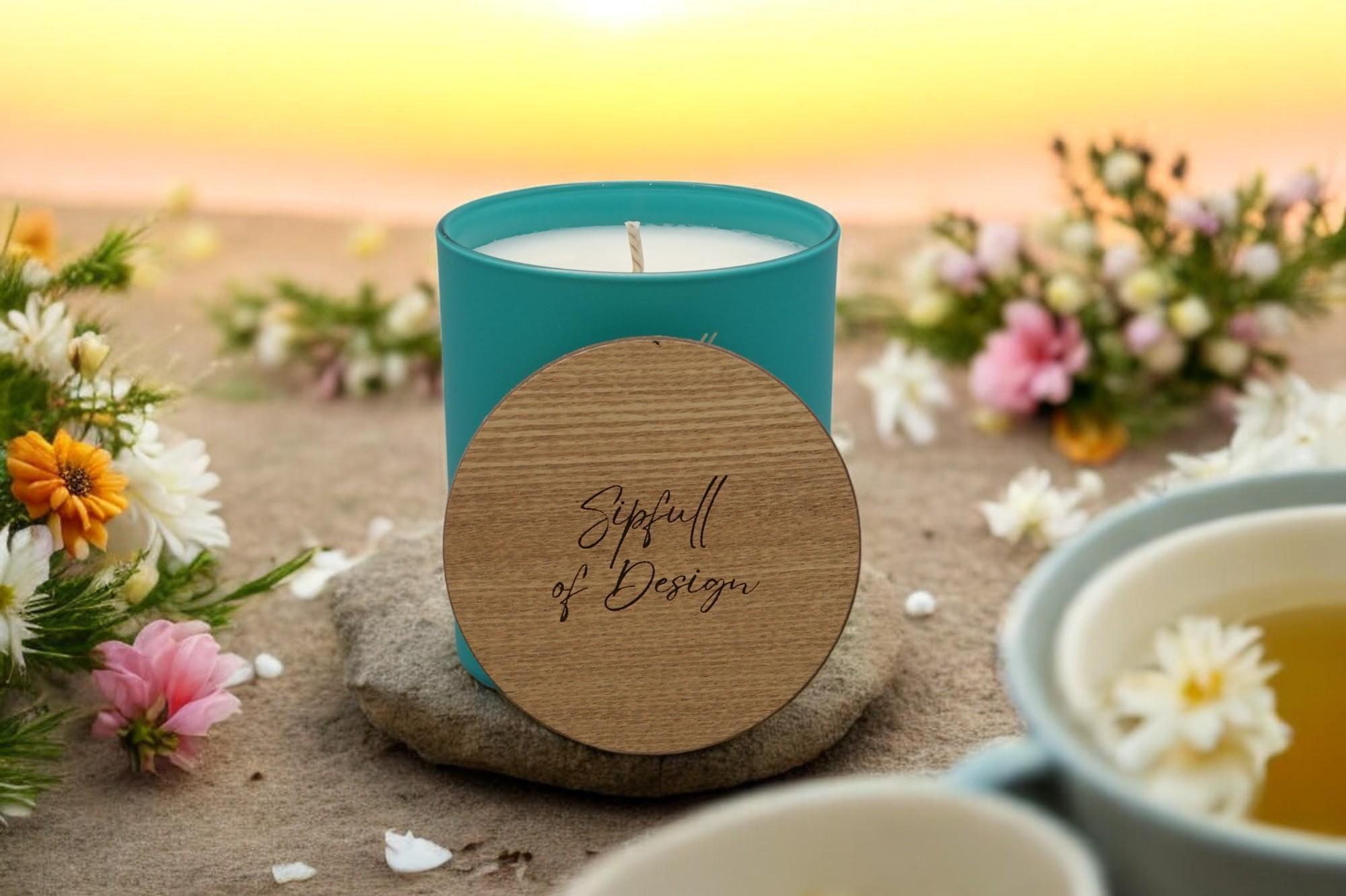Radiant Dawn Luxury Scented Natural Wax Personalised Candle - 40+ hours burn time - Sipfull of Design