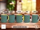 Orange Retro Stars Pattern Full Wrap Coloured Art Mug - Design 7