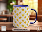 Yellow Sea Star Pattern Full Wrap Coloured Art Mug - Design 14