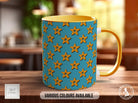 Orange Retro Stars Pattern Full Wrap Coloured Art Mug - Design 7