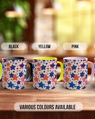 Colourful Stars Pattern Full Wrap Coloured Art Mug - Design 11 - Sipfull of Design