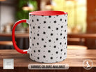 Black Stars & Dots Pattern Full Wrap Coloured Art Mug - Design 13