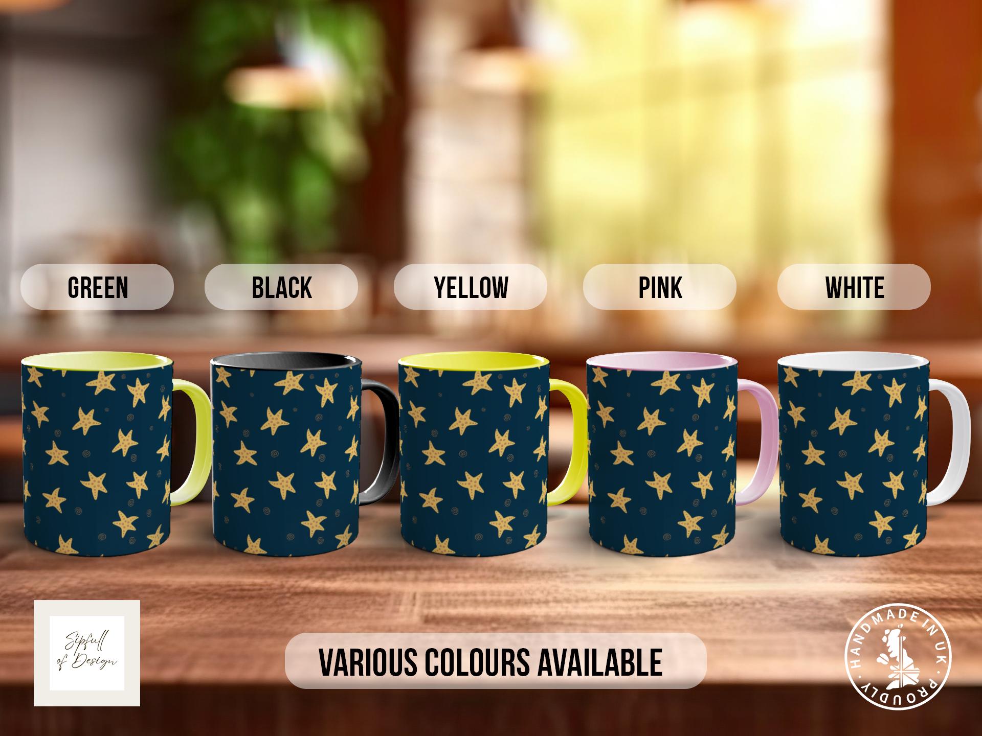 Starfish Star Pattern Full Wrap Coloured Art Mug - Design 17