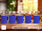 Seastar on Blue Star Pattern Full Wrap Coloured Art Mug - Design 18