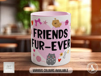 Friends Fur-Ever Dog Lover Mug – Cute Pet Gift for Animal Owners, Cat & Dog Mug, Paw Print Coffee Cup – Various Colours and Sizes - Sipfull of Design