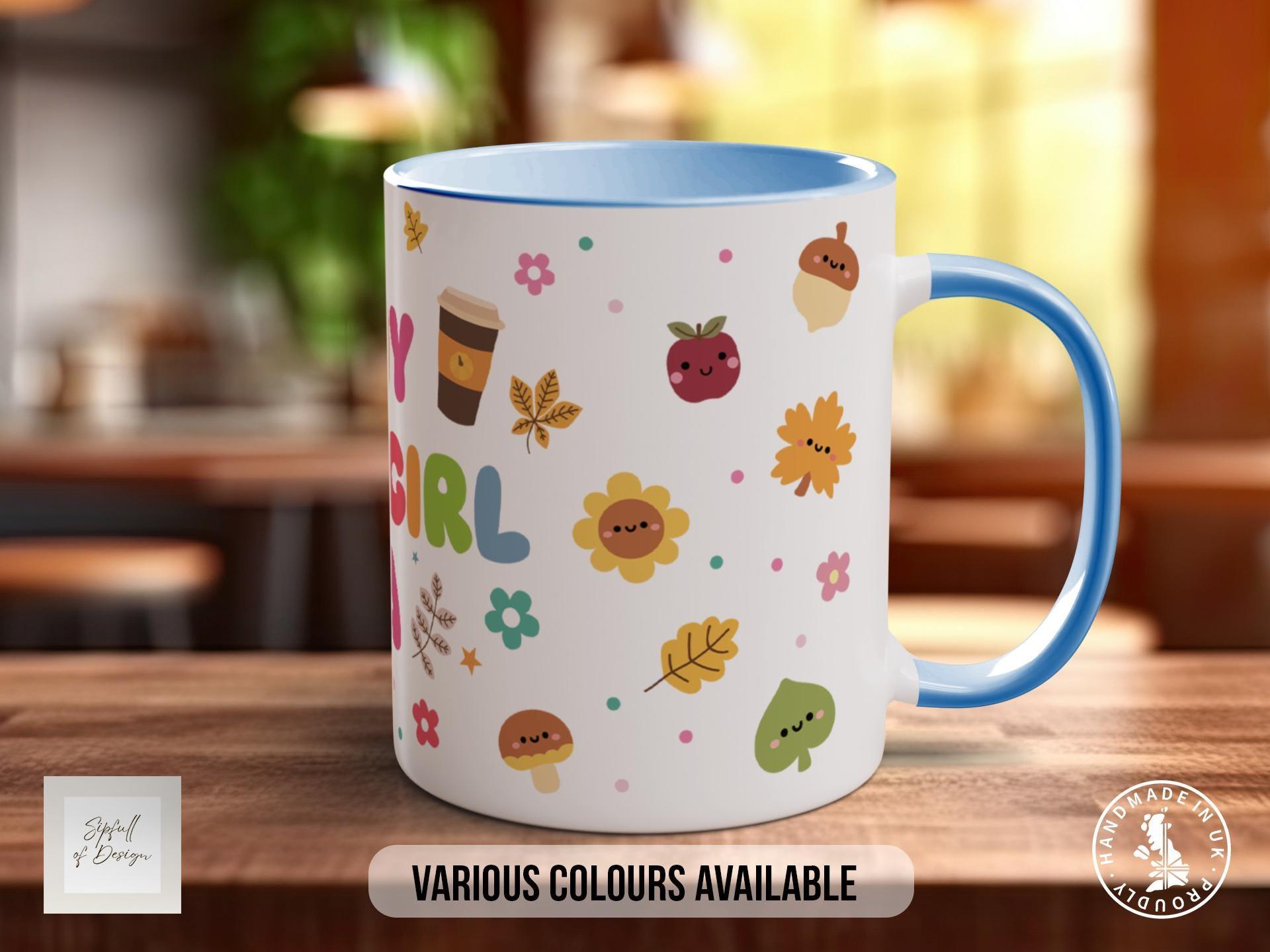 In My Cozy Girl Era Mug – Autumn Vibes Mug for Her – Pumpkin Spice Season Gift – Aesthetic Cozy Girl Mug – Colourful Autumn Mug - Sipfull of Design