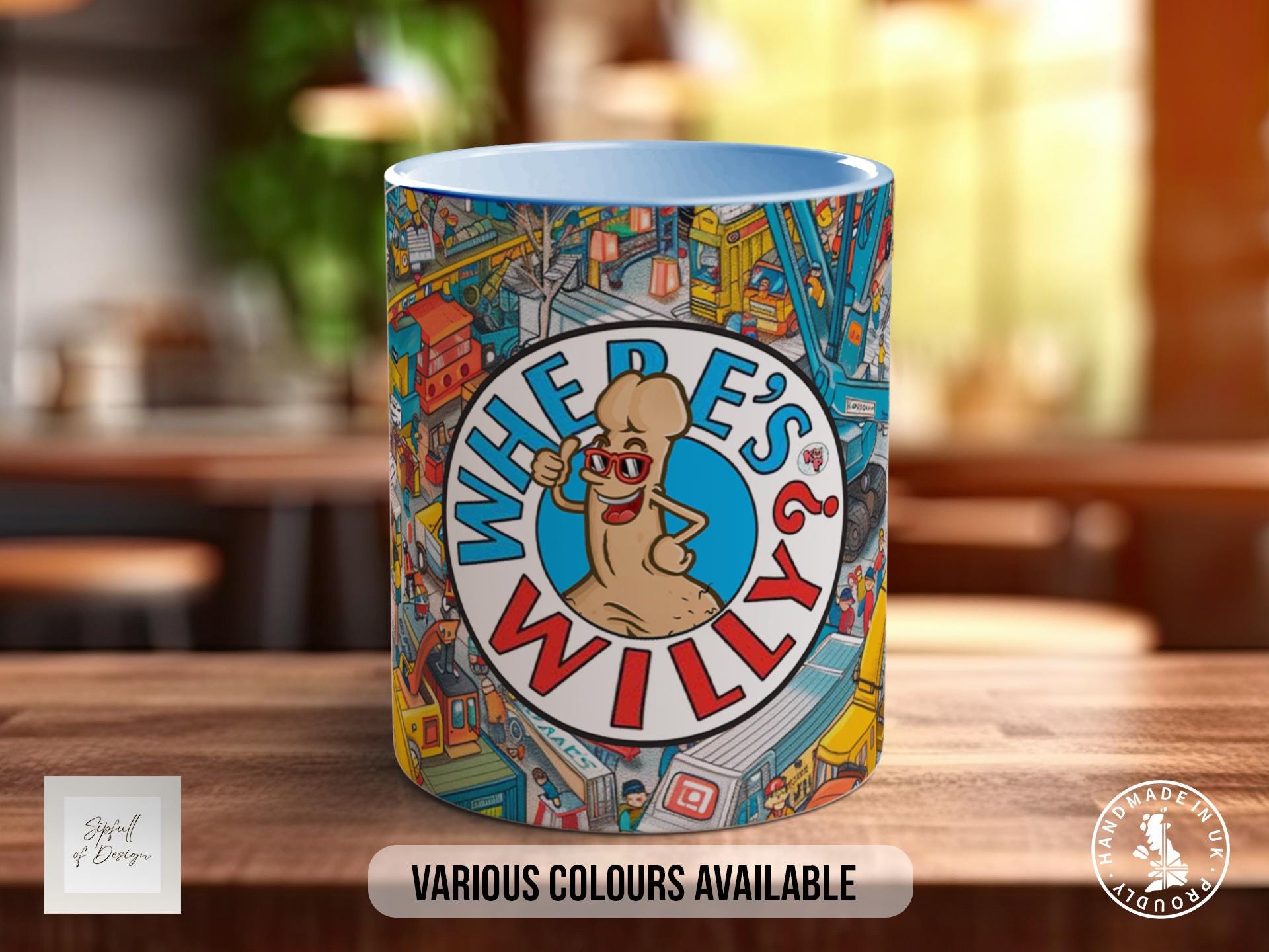 Funny Where’s Willy Mug – Naughty Gift for Him, Rude Secret Santa Present, Adult Novelty Christmas Mug, Cheeky Gag Gift for Men or Friends