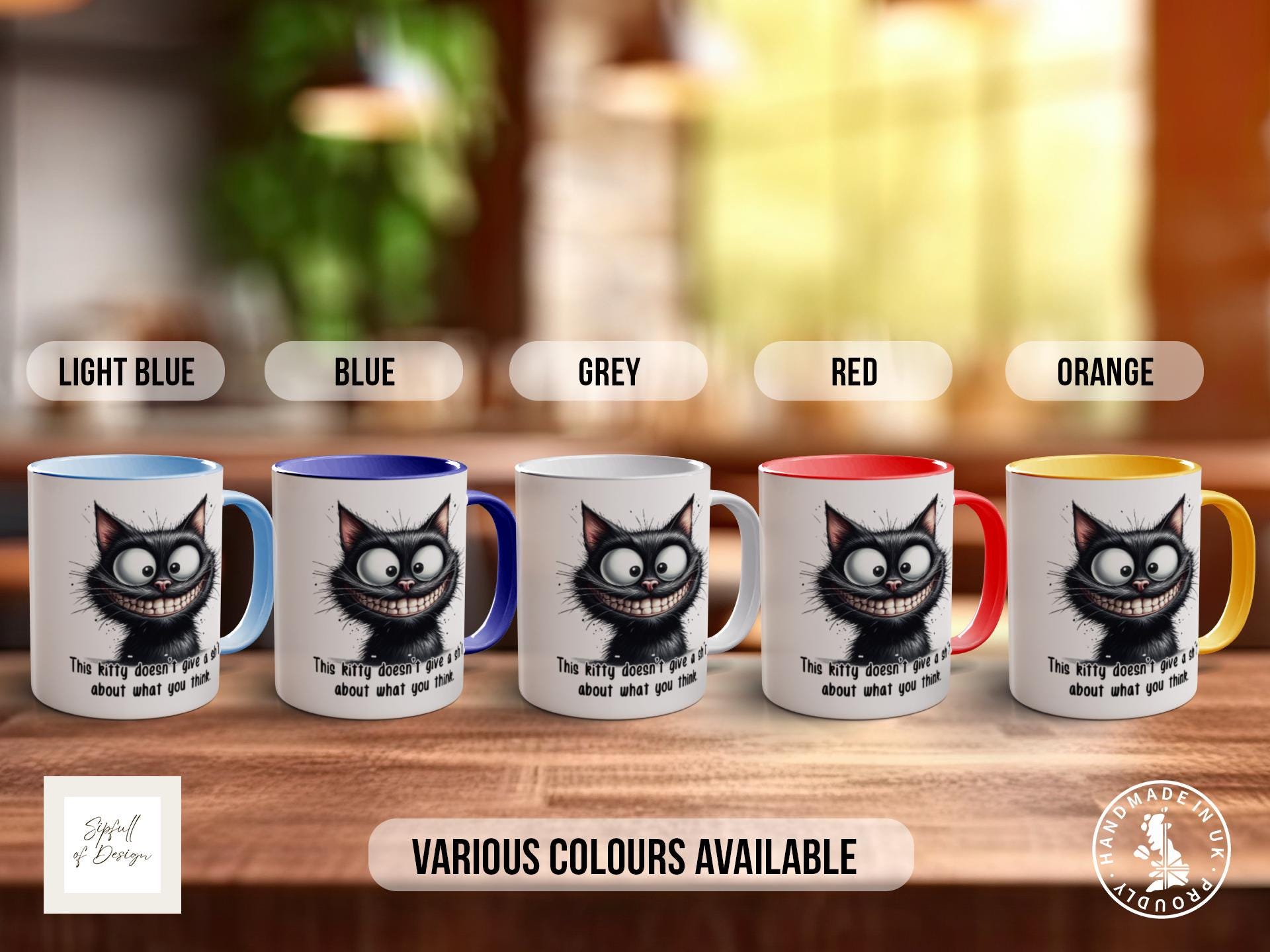 Funny Black Cat Mug – This Kitty Doesn’t Give a Sh*t – Sarcastic Cat Lover Gift – Grumpy Cat Coffee Mug – Sassy Animal Mug for Her or Him