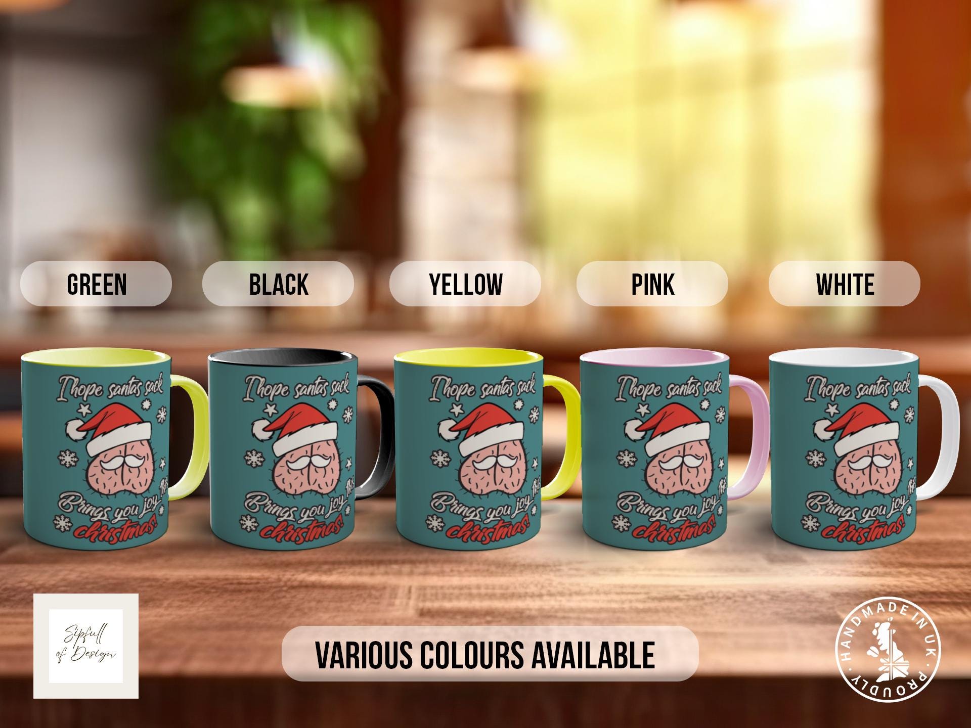 Funny Santa’s Sack Christmas Mug – Naughty Xmas Gift for Him, Rude Secret Santa, Funny Male Anatomy Mug, Cheeky Holiday Cup, Adult Humour