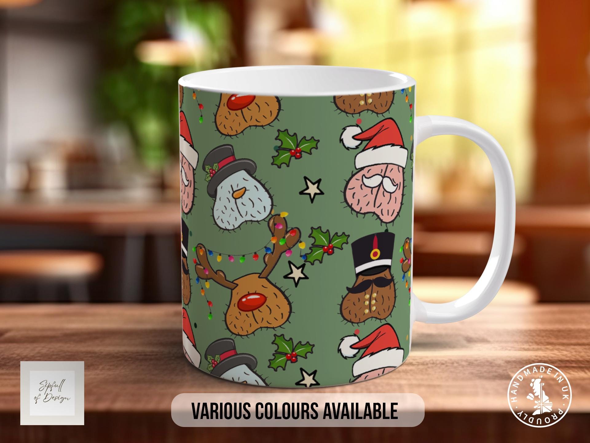 Jingle Lots of Balls Funny Christmas Mug – Rude Adult Xmas Gift, Naughty Mug for Him, Secret Santa Gag Gift, Cheeky Holiday Coffee Cup