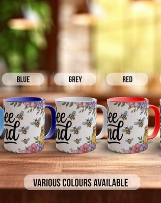 Bee Kind Mug – Cute Bee and Floral Mug with Honey Jar – Uplifting Gift for Bee Lovers – Spring Coffee Cup – Sipfull of Design - Sipfull of Design