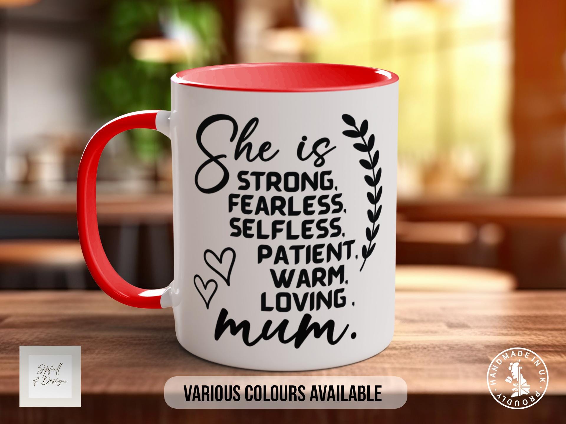 Strong Mum Mug, She is Strong Fearless Loving Mug, Mother’s Day Gift, Affirmation Coffee Cup, Gift for Mum from Daughter or Son