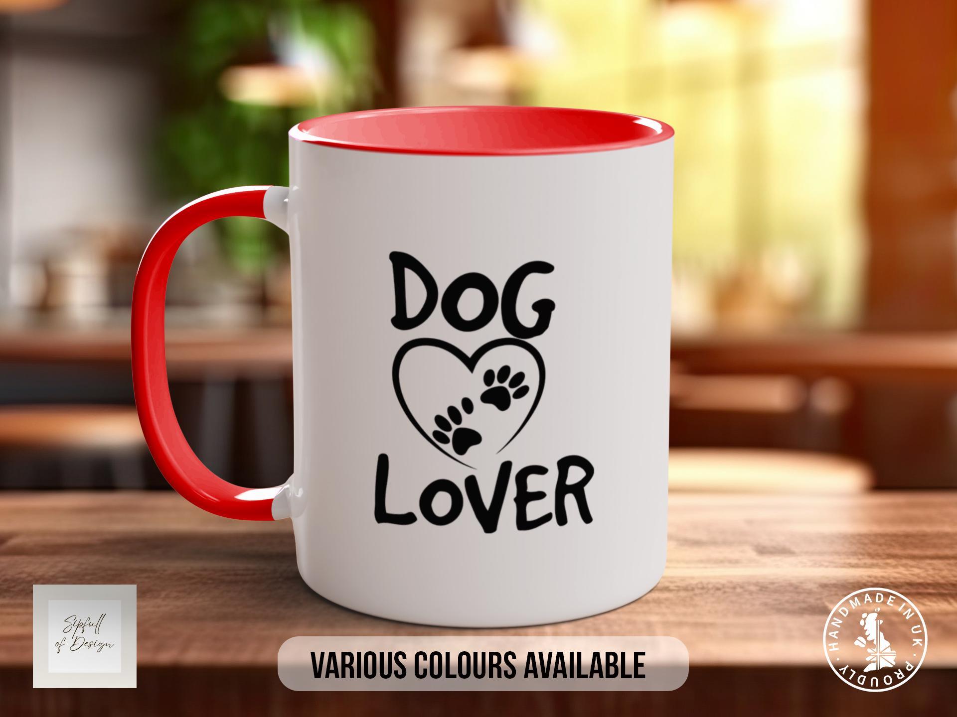 Dog Lover Mug, Heart Paw Cup, Cute Dog Gift, Animal Print Mug, Dog Mum Present, Pet Owner Gift - Sipfull of Design