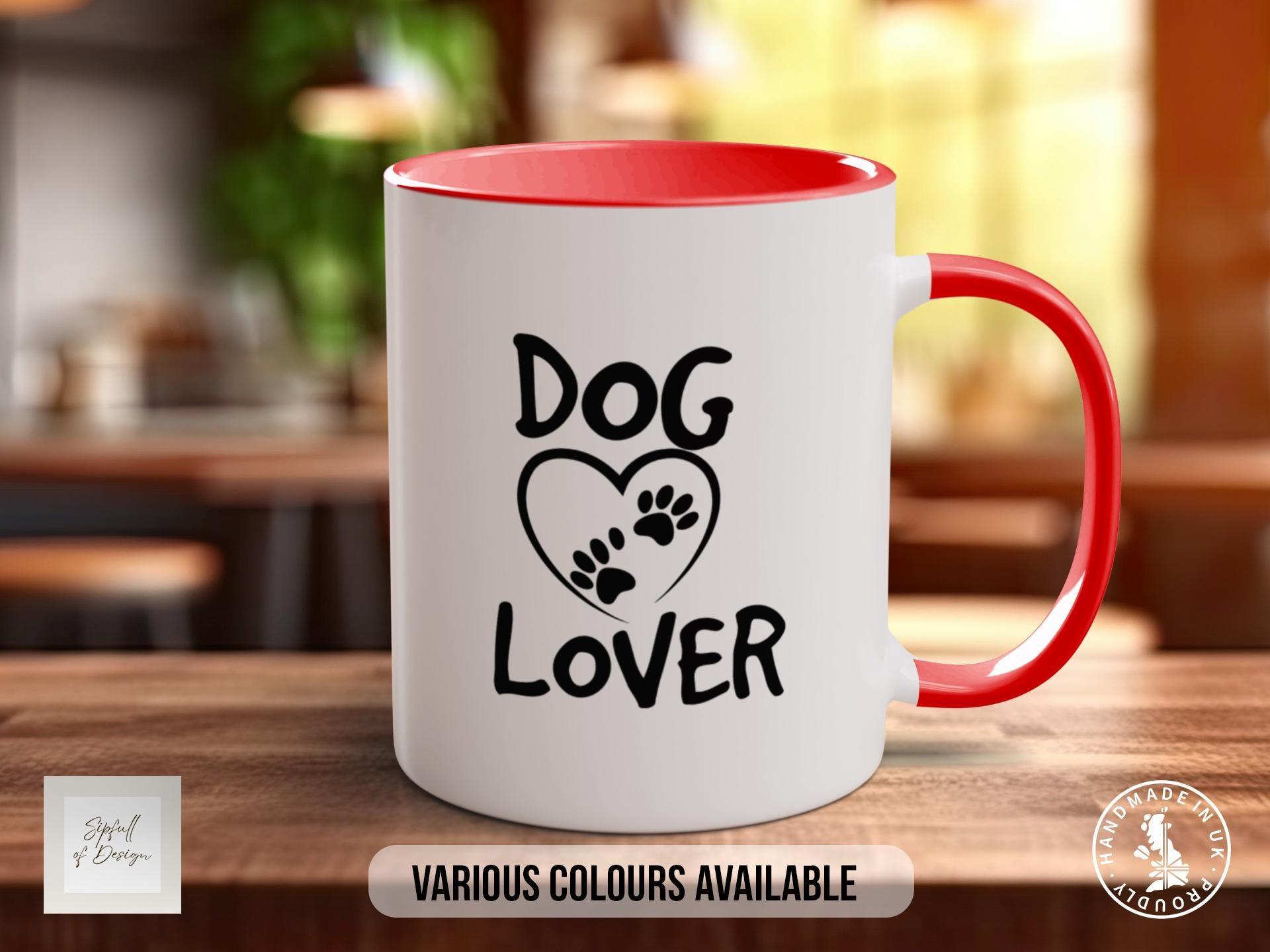 Dog Lover Mug, Heart Paw Cup, Cute Dog Gift, Animal Print Mug, Dog Mum Present, Pet Owner Gift - Sipfull of Design
