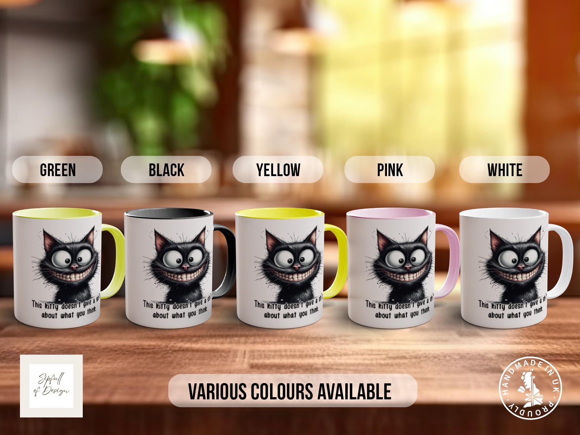 Funny Black Cat Mug – This Kitty Doesn’t Give a Sh*t – Sarcastic Cat Lover Gift – Grumpy Cat Coffee Mug – Sassy Animal Mug for Her or Him