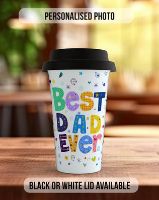 Best Dad Ever Travel Mug – Personalised Blue Shirt Design - Sipfull of Design