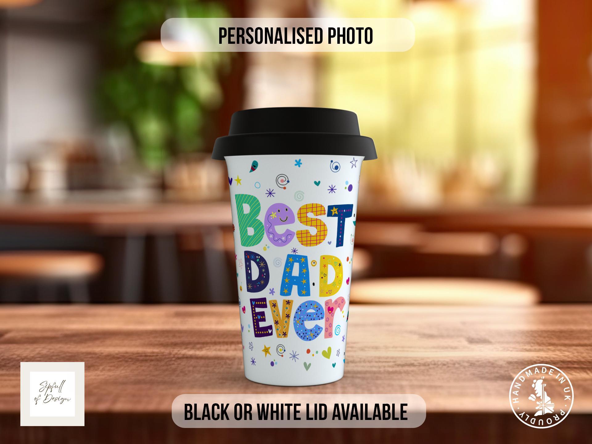 Best Dad Ever Travel Mug – Personalised Blue Shirt Design - Sipfull of Design