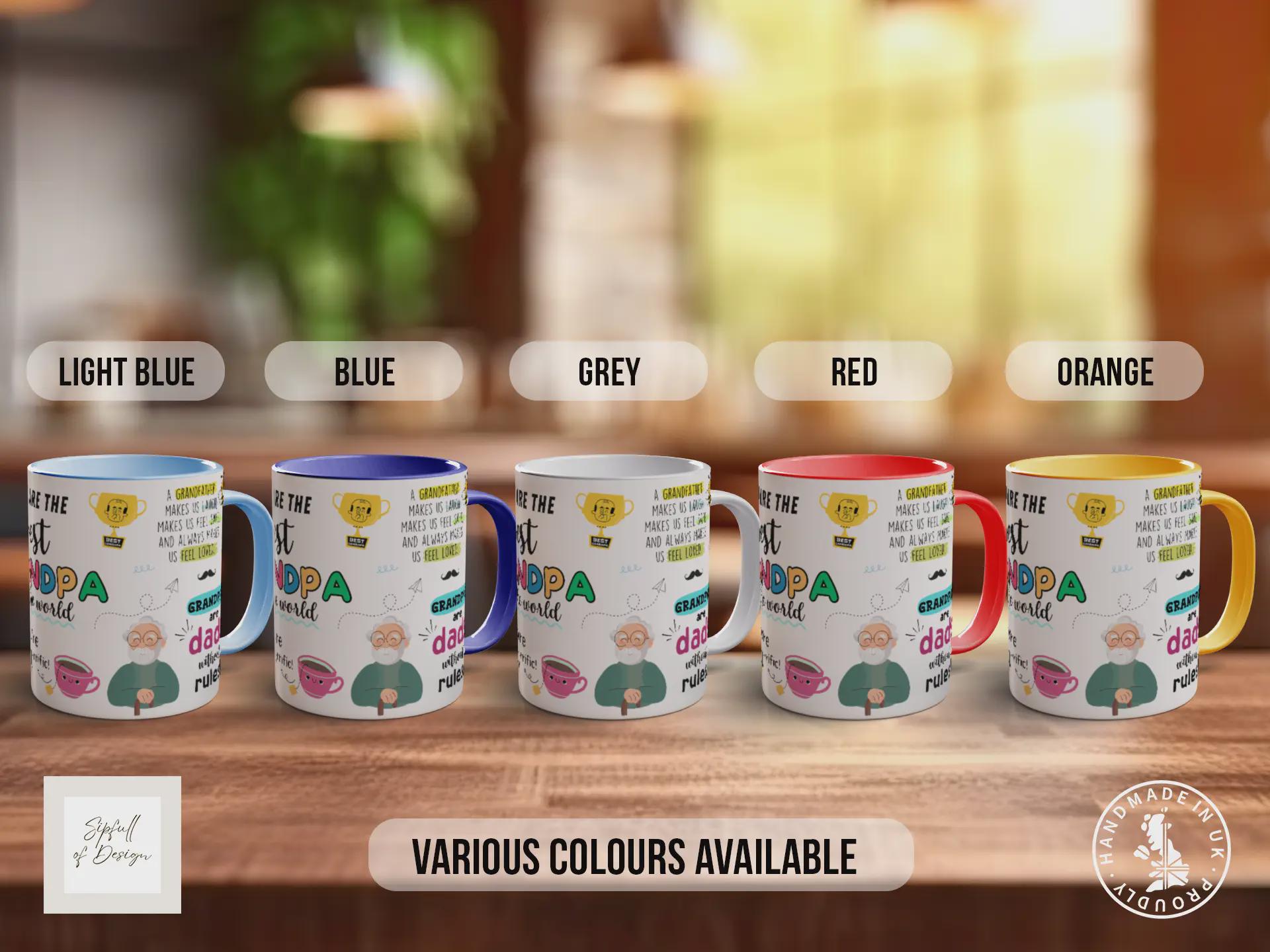 Best Grandpa Ever Mug – Funny Colourful Gift for Grandad – Heartfelt Present for Birthday, Father's Day or Just Because