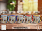 Grand Prix 1950s Vintage Mug – Classic Motorsport Poster Collage – Retro Formula 1 Racing Car Gift – Nürburgring & Reims – Various Colours