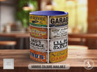 Dad’s Garage Mechanic Mug – Vintage Car Workshop Sign Collage – Retro Auto Repair & Service Gift – Old School Garage – Various Colours
