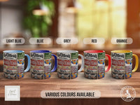 Retro Route 66 Plates Mug – Vintage US Highway Sign Collage – Classic American Road Trip Gift – Gas Monkey Garage – Various Colours