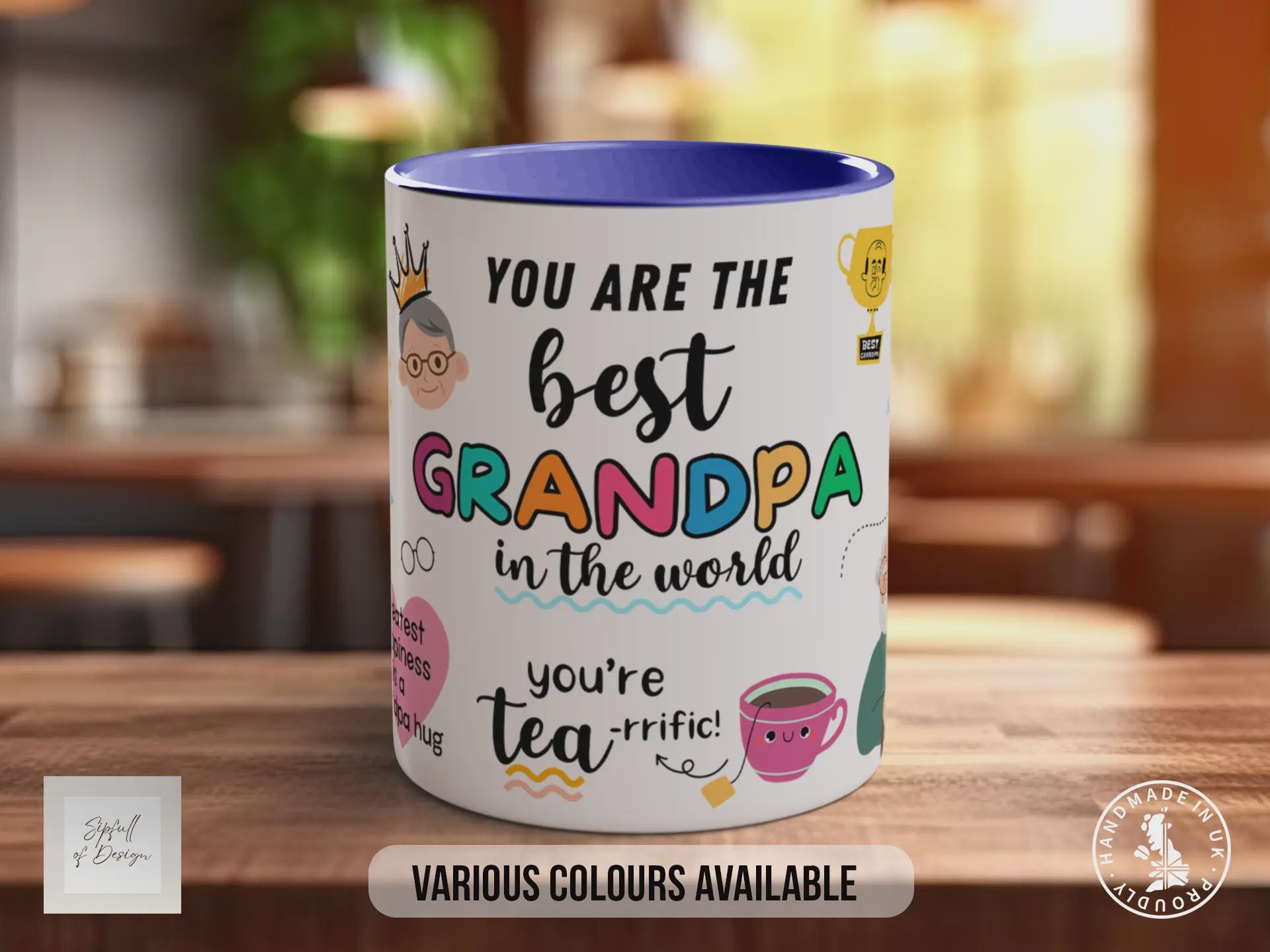 Best Grandpa Ever Mug – Funny Colourful Gift for Grandad – Heartfelt Present for Birthday, Father's Day or Just Because