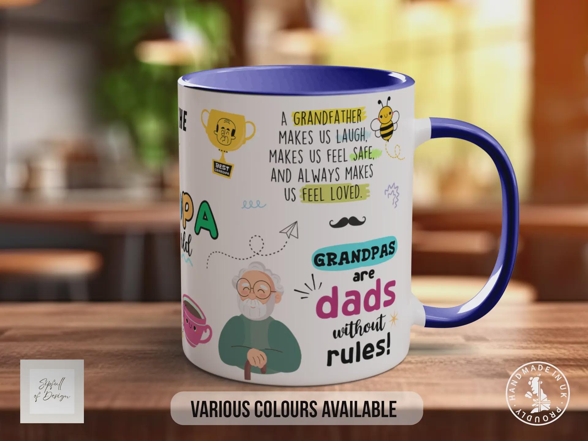 Best Grandpa Ever Mug – Funny Colourful Gift for Grandad – Heartfelt Present for Birthday, Father's Day or Just Because