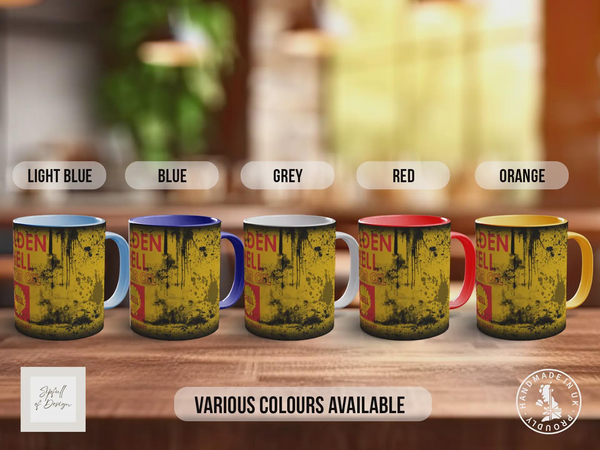 Golden Shell Motor Oil Mug – Vintage Retro Garage Car Enthusiast Gift