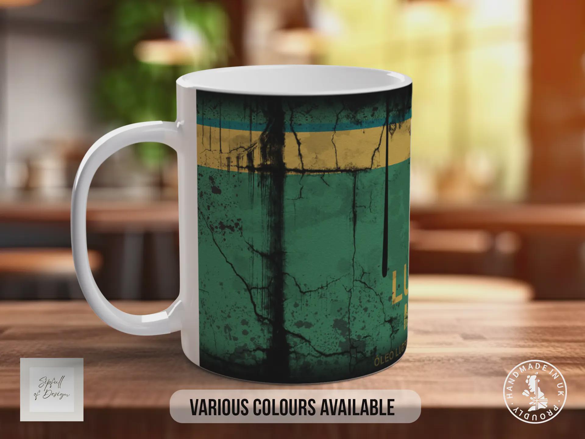 Lubrax Motor Oil Mug – Vintage Retro Garage Coffee Cup Gift