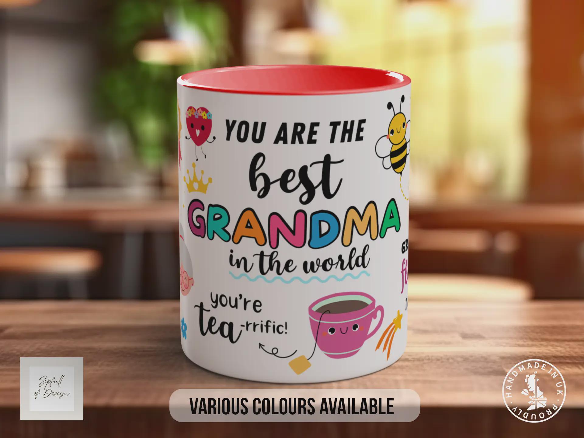 Best Grandma Mug – Colourful Granny Gift Coffee Cup for Nan
