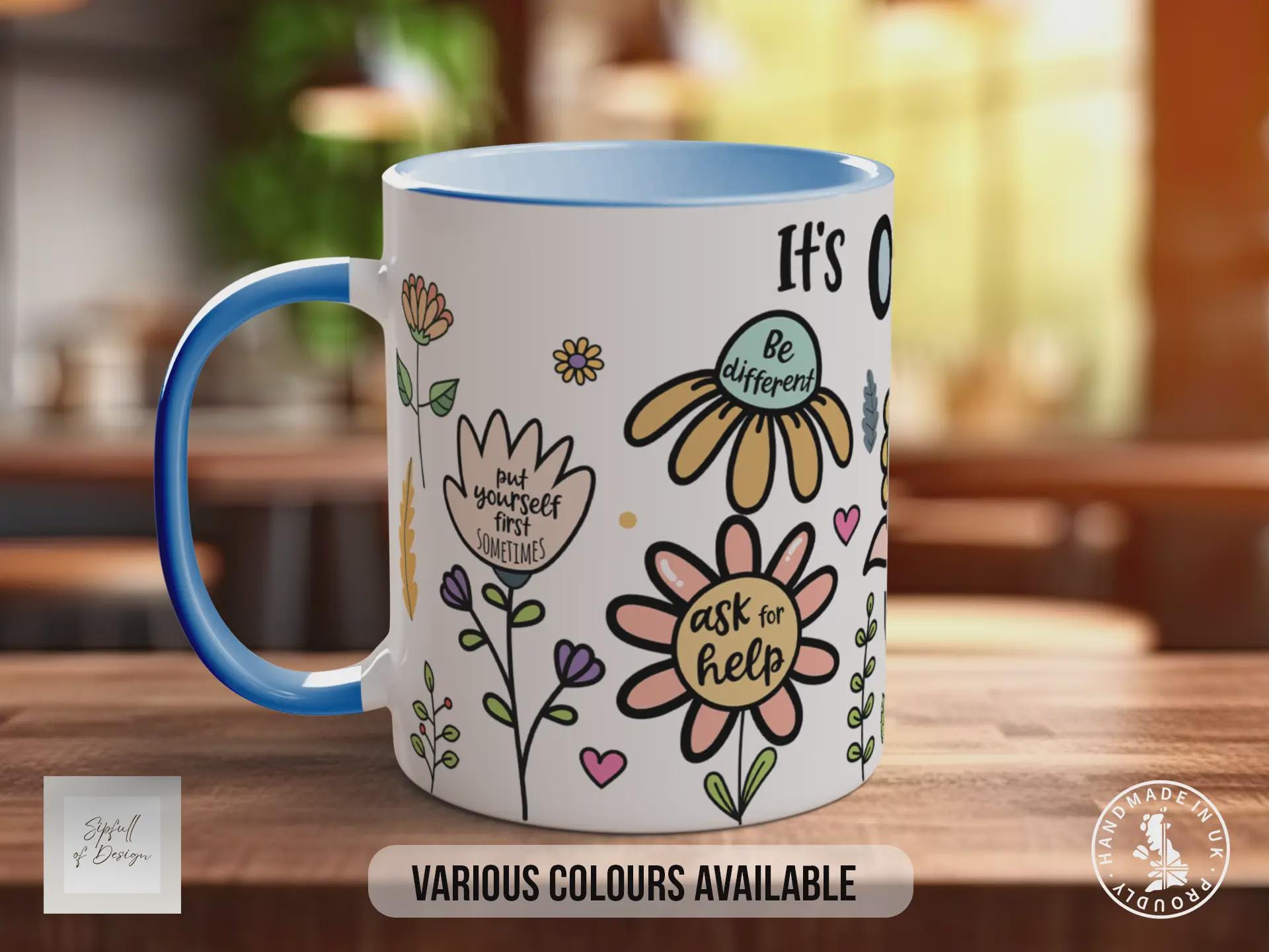 It’s Okay To Mug – Positive Mental Health Affirmation Coffee Cup Gift