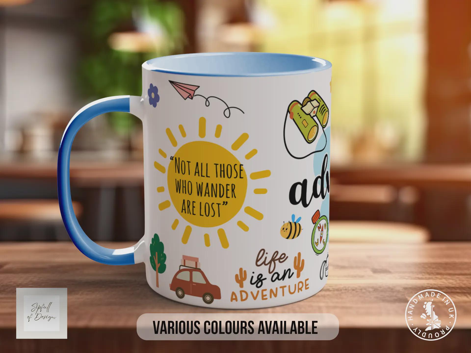 Let the Adventure Begin Mug – Travel Quote Coffee Cup Gift