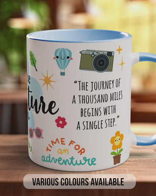 Let the Adventure Begin Mug – Travel Quote Coffee Cup Gift