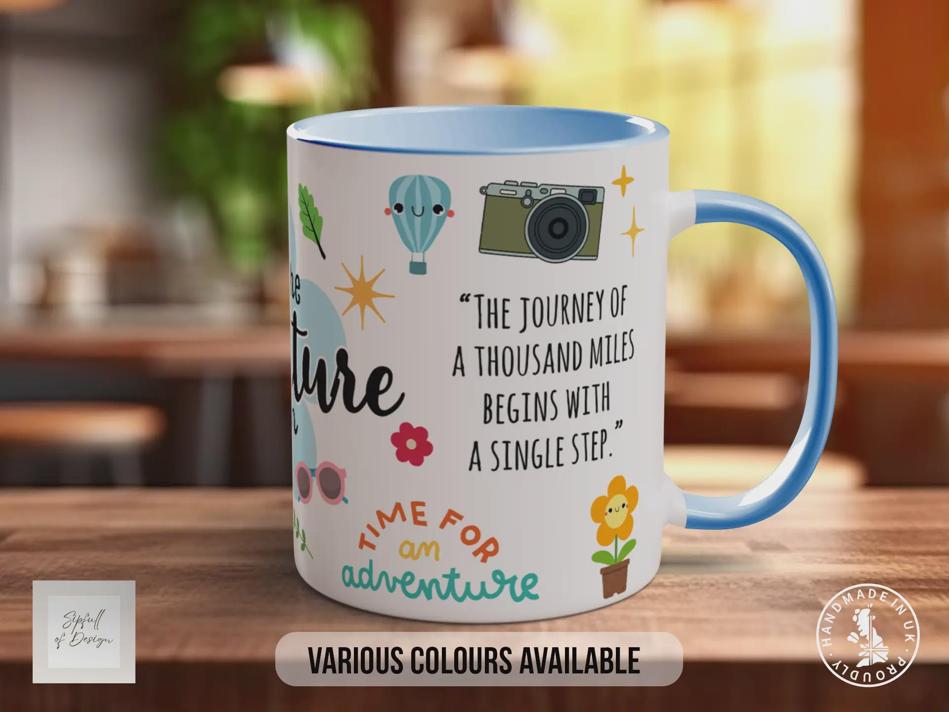 Let the Adventure Begin Mug – Travel Quote Coffee Cup Gift
