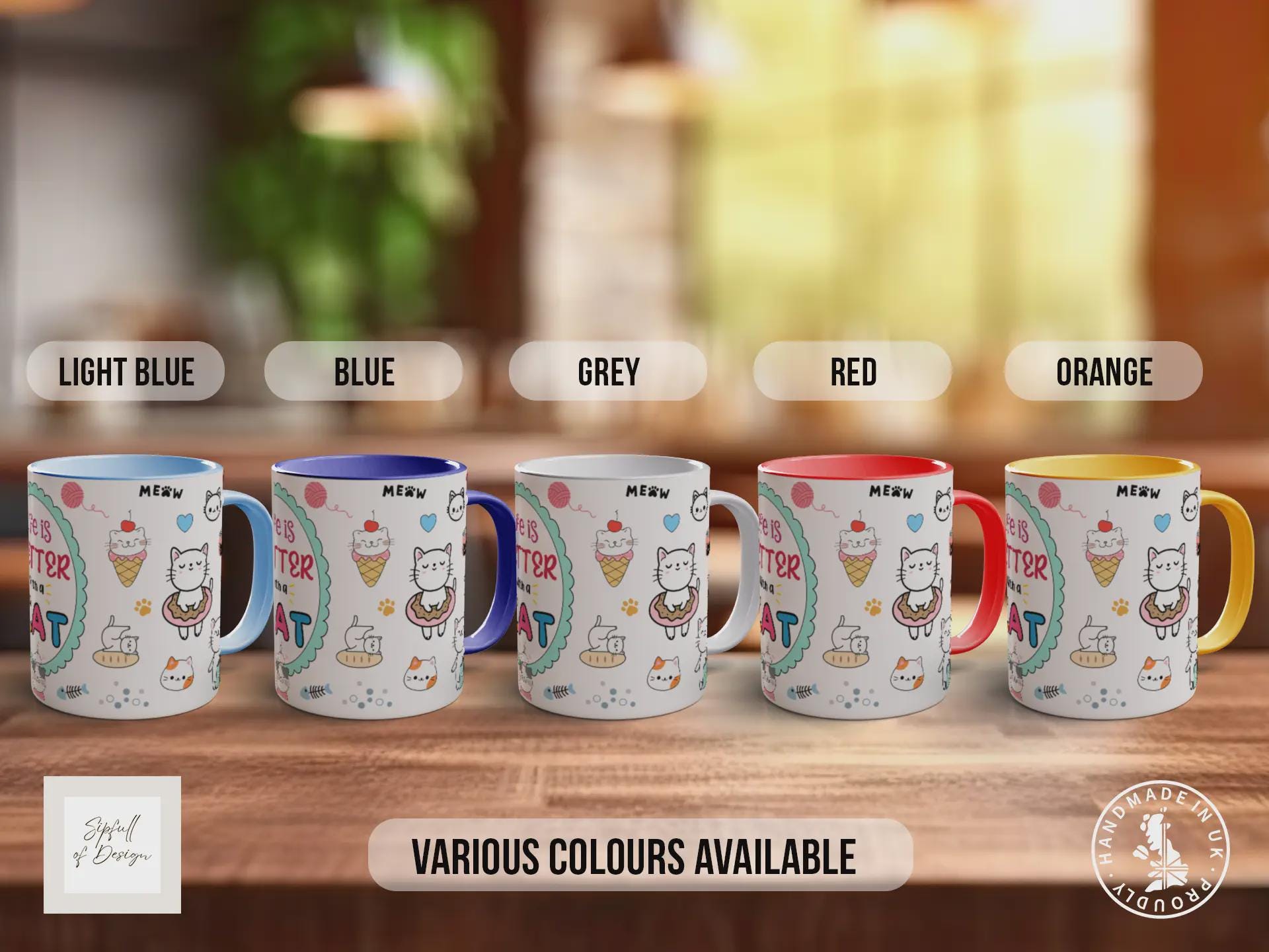 Life is Better with a Cat Mug – Cute Cat Lover Coffee Cup Gift