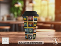 Speed Cars Travel Mug – Retro Motoring Double Insulated Coffee Cup
