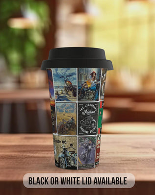 Motorcycle Route 66 Travel Mug – Retro Biker Legends Insulated Cup