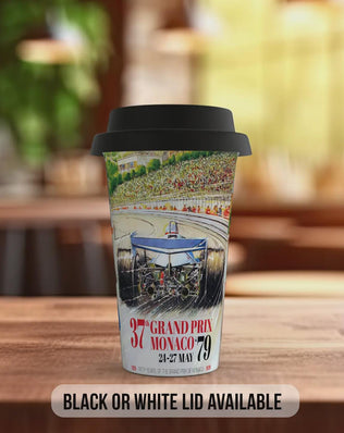 Monaco 70’s Grand Prix Travel Mug – Retro F1 Racing Insulated Cup